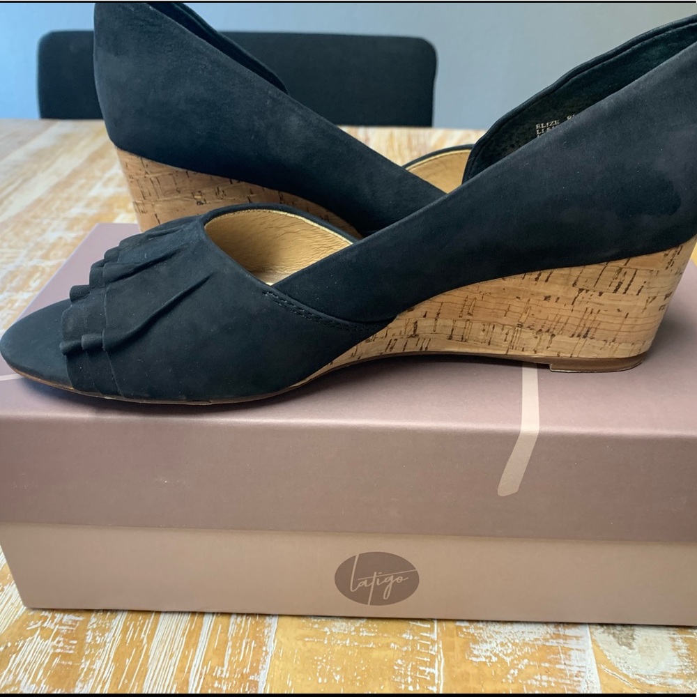 Wedge open-toe heels